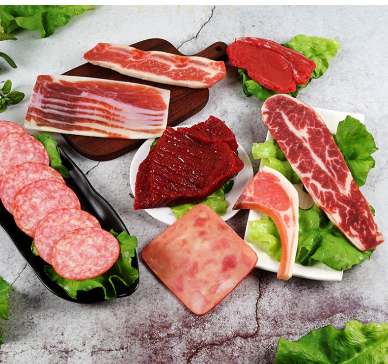 仿真猪肉羊肉牛肉食品模型生鲜五花肉食物道具牛排模型排骨装饰摆设 2