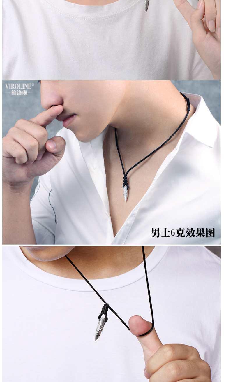 战狼2同款吴京项链冷锋花纹头足银男士霸气狼牙情侣复古吊坠足银珍珠