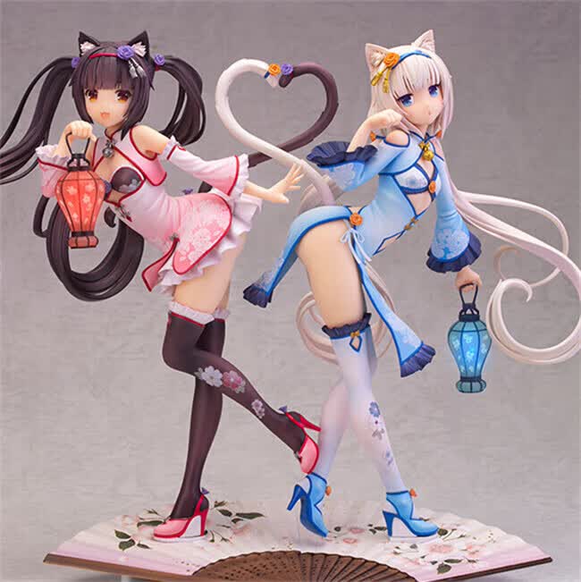 万代(bandai)猫娘乐园女仆巧克力与香子兰猫合集香草站姿泳衣水着摆件