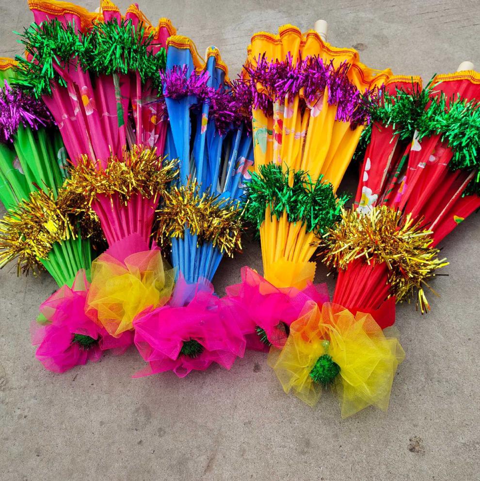 旺月岚山秧歌伞花伞花边舞蹈伞手花舞台表演道具健身工艺伞陕北秧歌伞