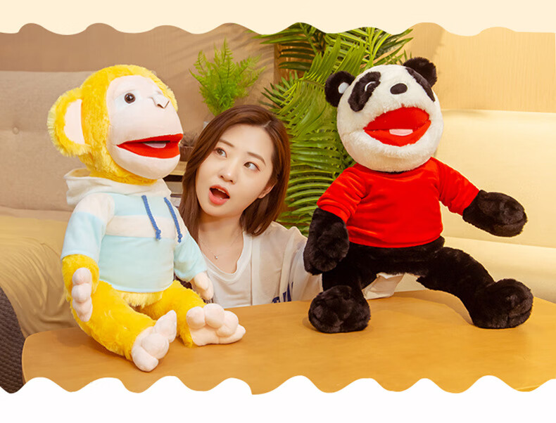 腹语动物手偶毛绒玩具狮子大象布娃娃游戏讲故事卡通手套玩偶童励