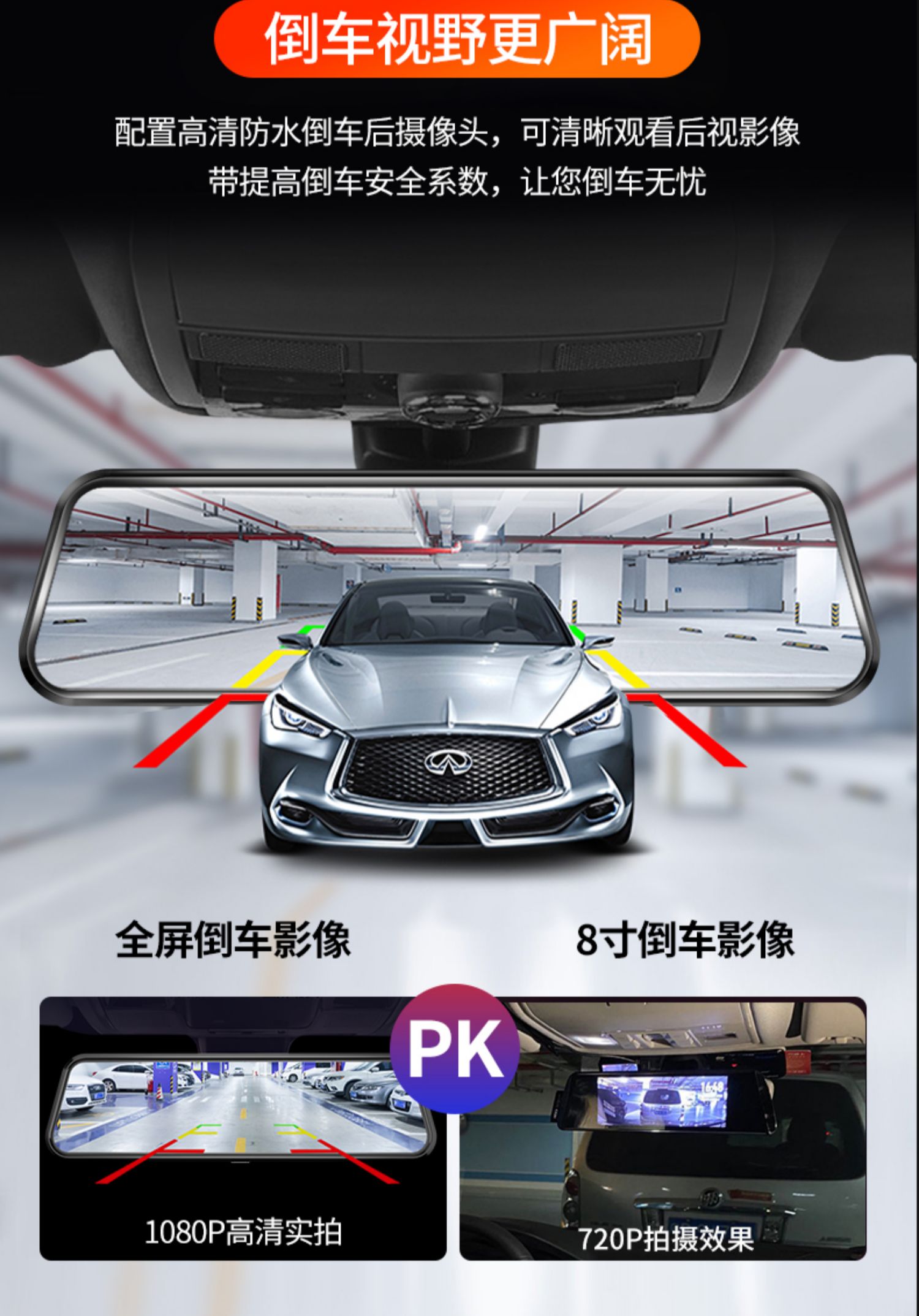 惠普行车记录仪f790 行车记录仪高清带电子狗一体机景360汽车载前后双