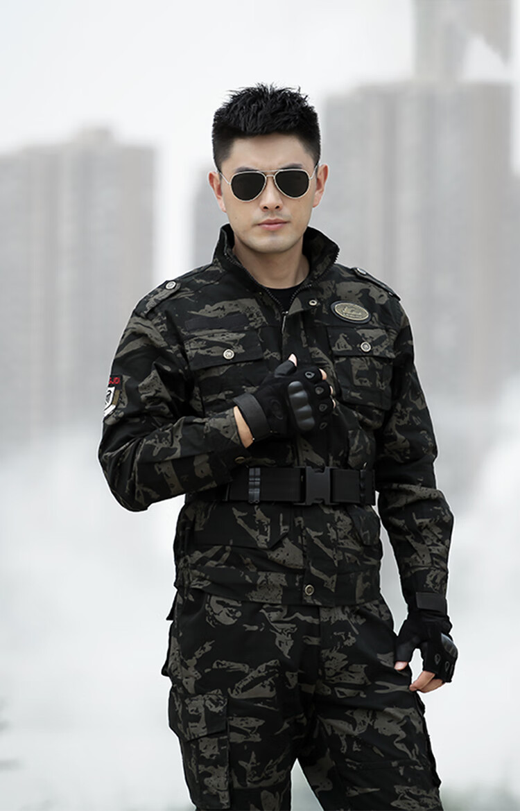 特战服装特训服正规迷彩服套装男春秋纯棉服装女加厚耐磨一套劳保工作