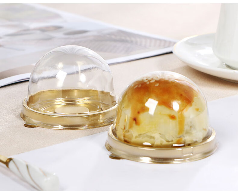 pet方形圆形透明月饼吸塑盒塑料蛋黄酥包装盒手工烘焙中秋内托盒 圆形