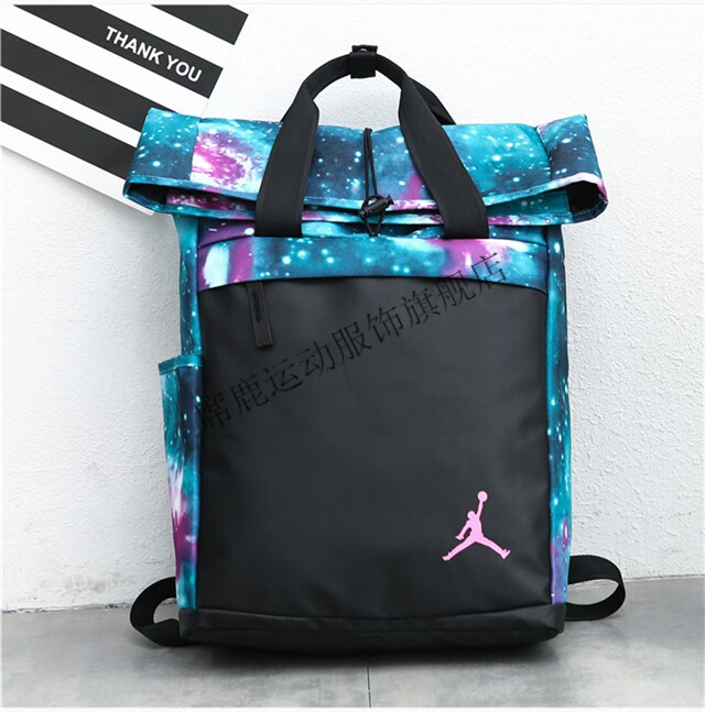 jordan乔丹aj熊猫双肩包飞人户外运动背包男女学生书包学院风电脑包