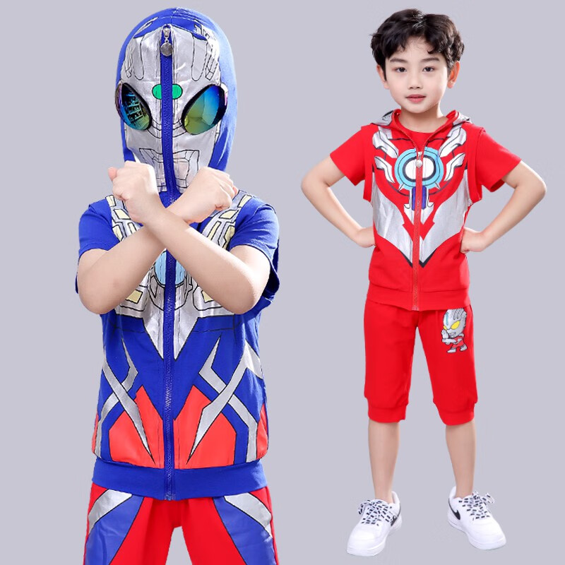 赛罗泰迦银河欧布衣服男女表演服捷德奥特曼3件套披风短袖护镜款105码