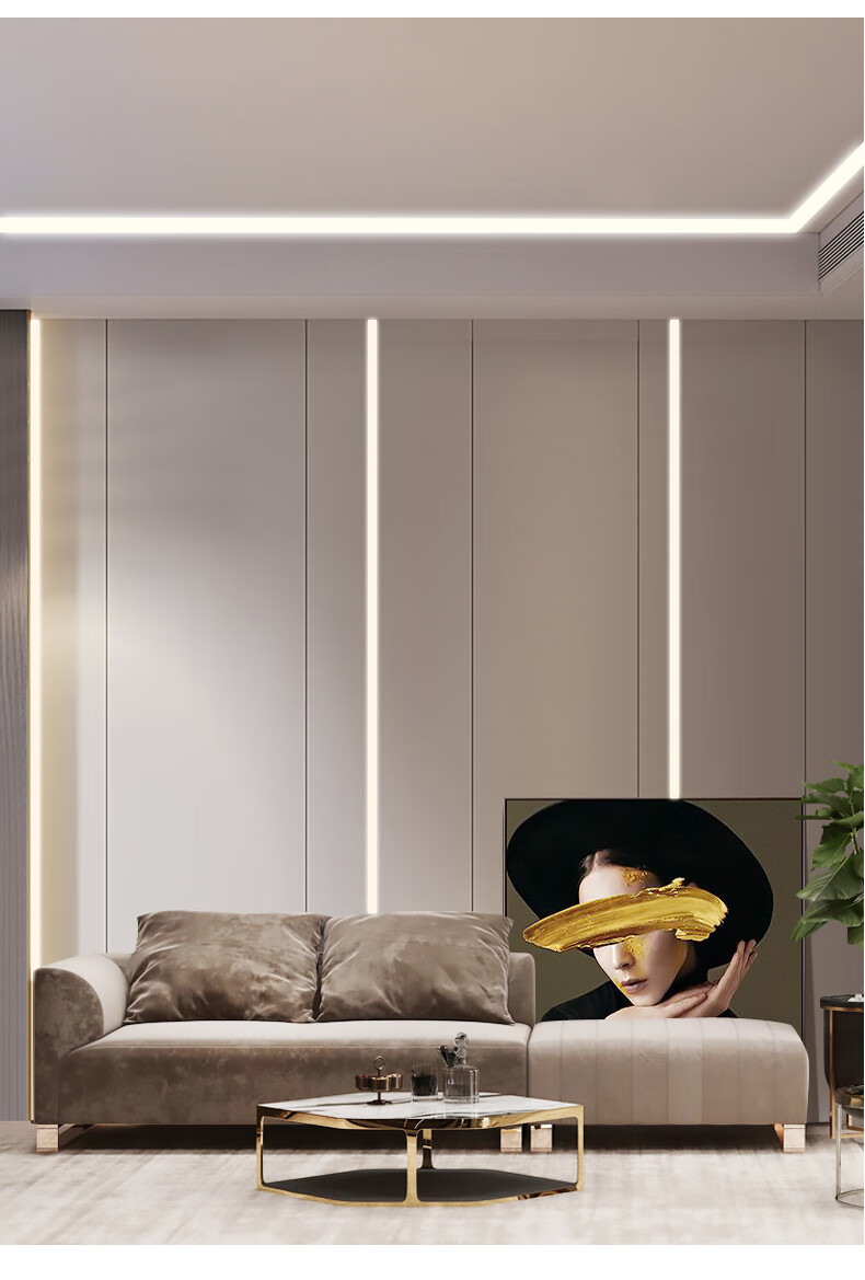 线条灯灯槽嵌入式线形灯u型明装灯条led线性灯暗装铝合金灯带卡槽宽