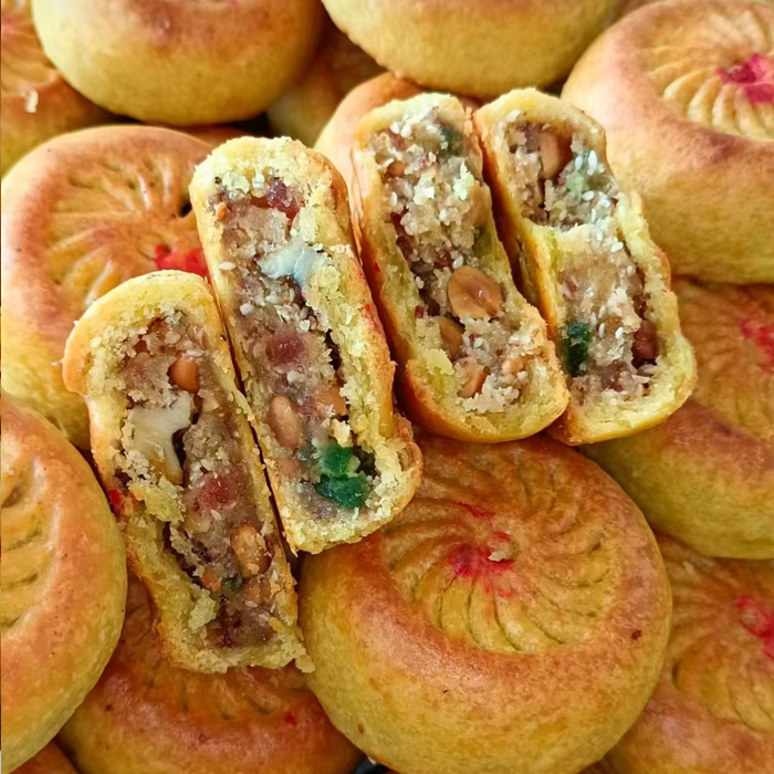 5折 张家口张北胡麻油月饼 手工混糖饼 传统老式酥皮五仁月饼礼盒装 2