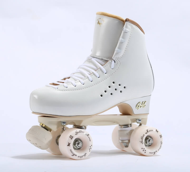 厦门金马溜冰鞋成人双排溜冰鞋双排男女四轮旱冰轮滑鞋成年儿童白色拍