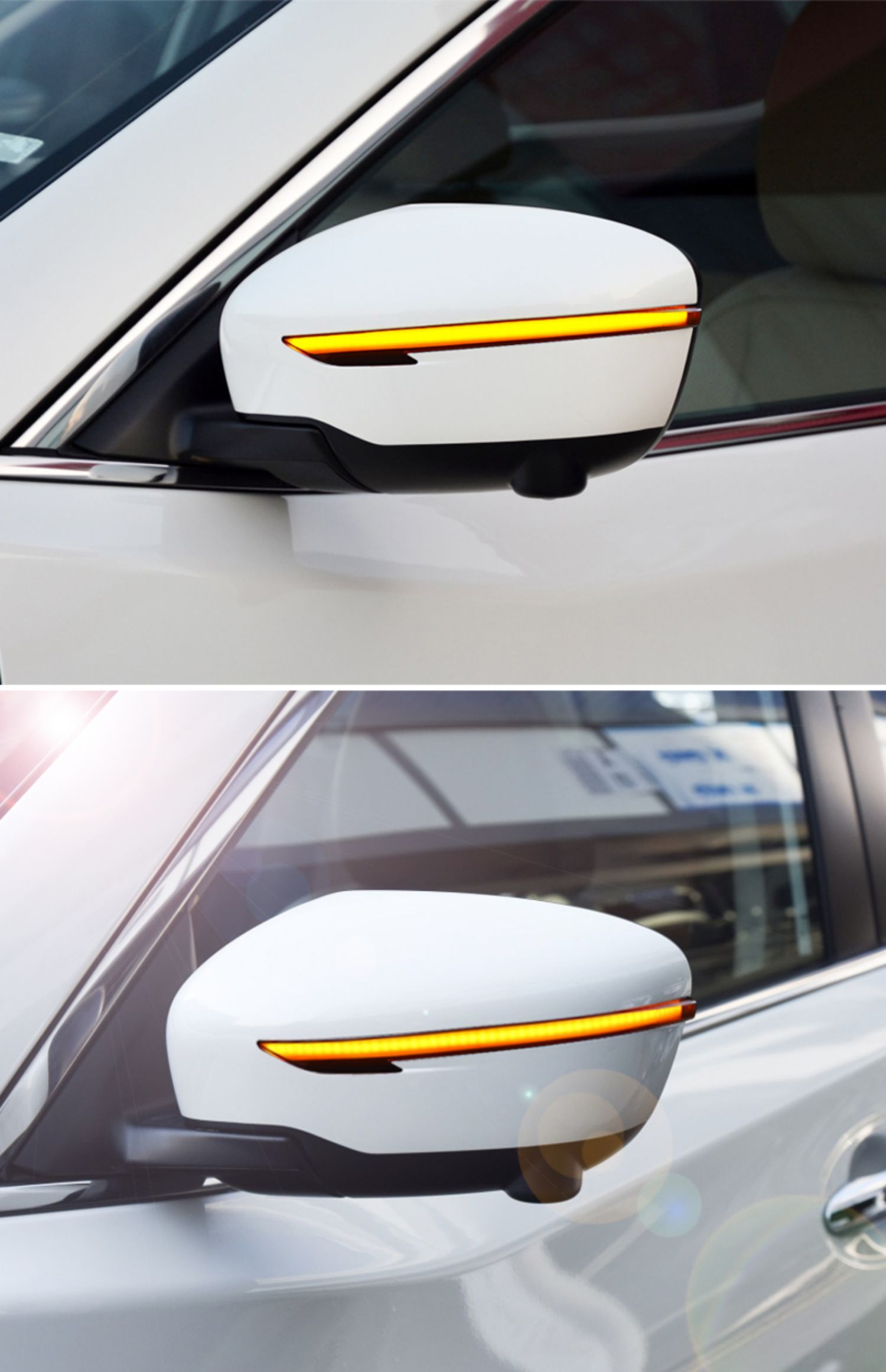 专用于日产全新奇骏流水转向灯 逍客楼兰改装倒车后视镜led流光灯 16