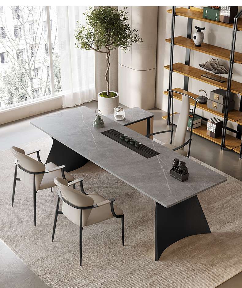 轻奢茶台创意意式全自动一体喝泡茶桌套装极简设计简约现代办公室茶