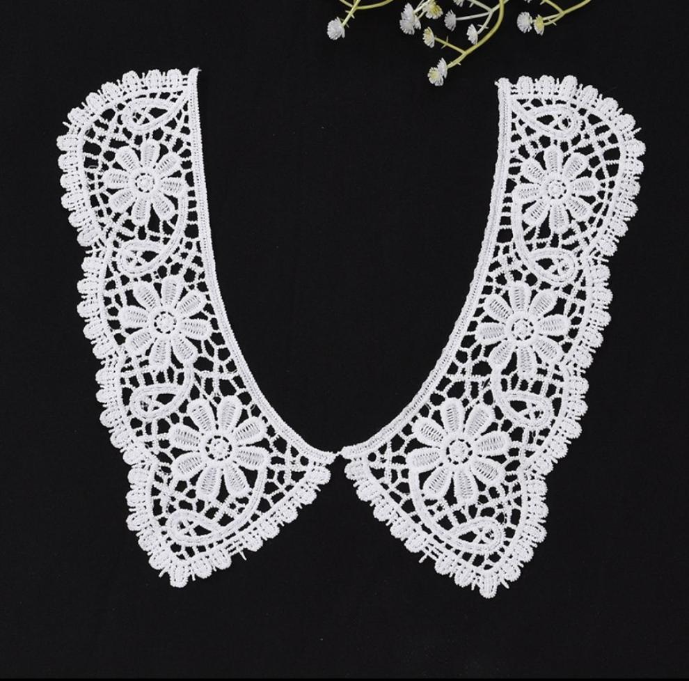 假领子夏天刺绣领花百搭装饰假领子水溶两片对领配件花边防走光衣领