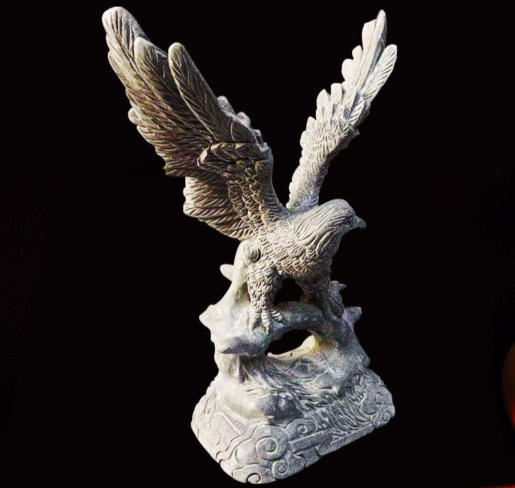 石鹰石雕鹰 石头老鹰 雄鹰 办公室家庭摆件 老鹰摆件风水鹰鹰 小号