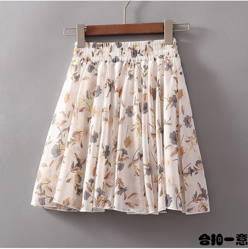 雪纺半身裙女短裙雪纺半身裙小个子小碎花半身裙女夏季新款高腰韩版