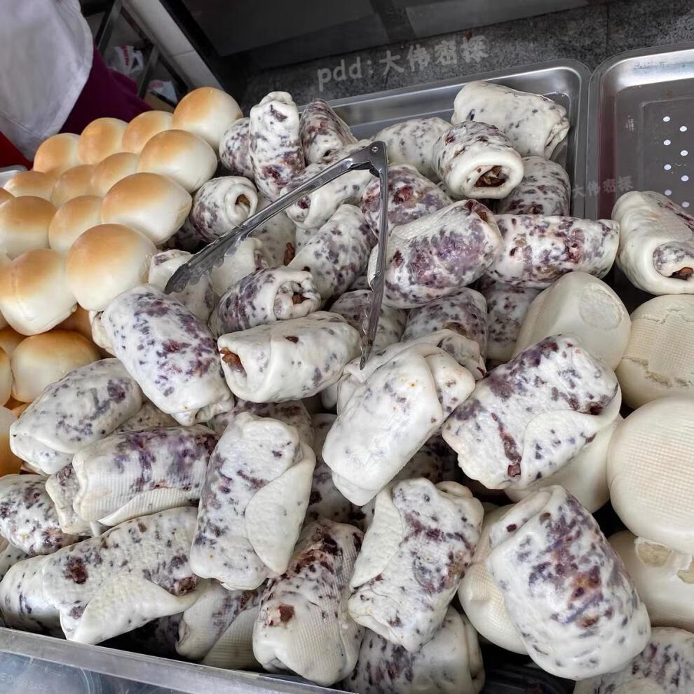 宫门口馒头铺贝勒红豆卷网红豆卷麻酱糖花卷粘豆包加热即食主食 红豆