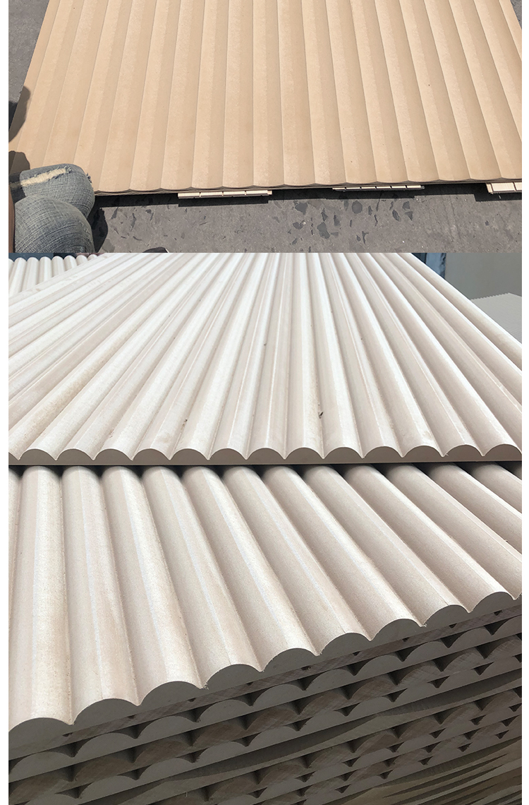 波浪板装饰板半圆柱m纹pvc实木密度板造型板背景墙面雕刻浮雕板