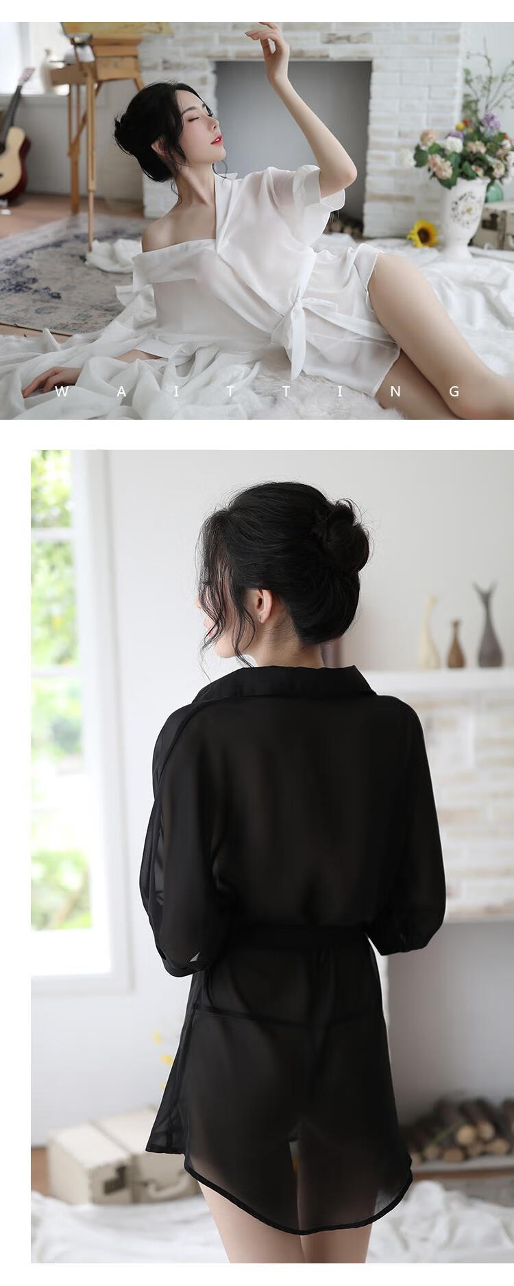 情趣内衣睡衣情绪制服诱惑性趣透明衣服装激情套装蕾丝挑逗白雪纺精品