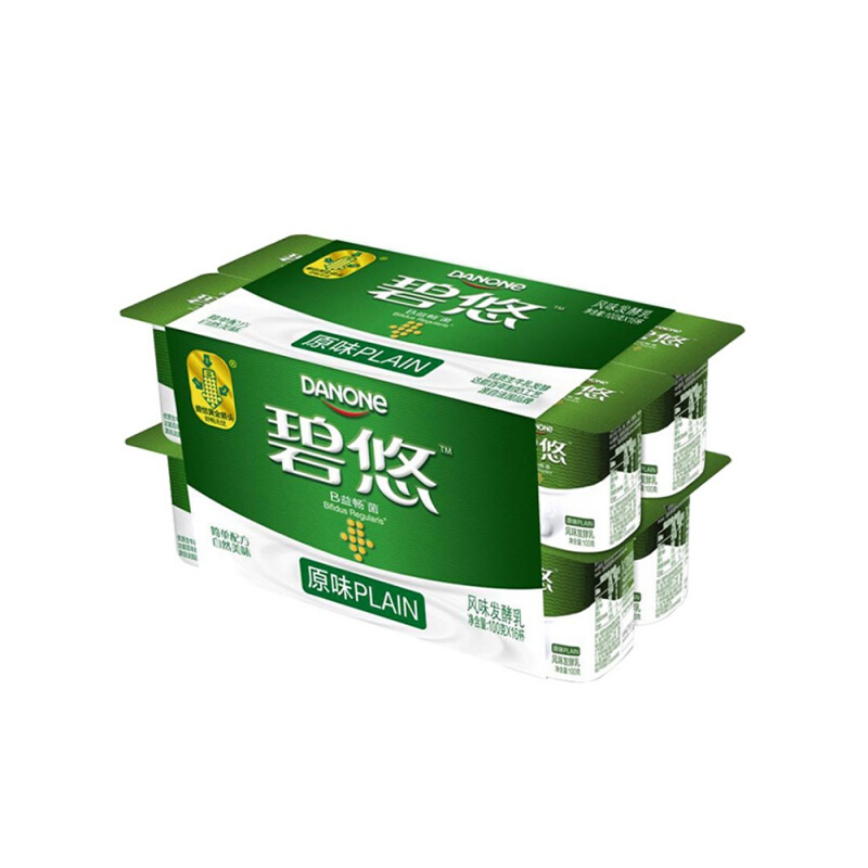 达能碧悠原味酸奶16连杯发酵乳原味低温酸牛奶生牛乳风味整箱早餐奶