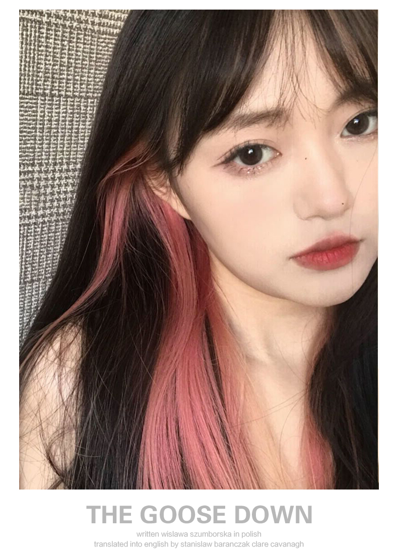 彩色假发片一片自然短款无痕隐形挑染渐变女长发挂耳染接发片长款单片