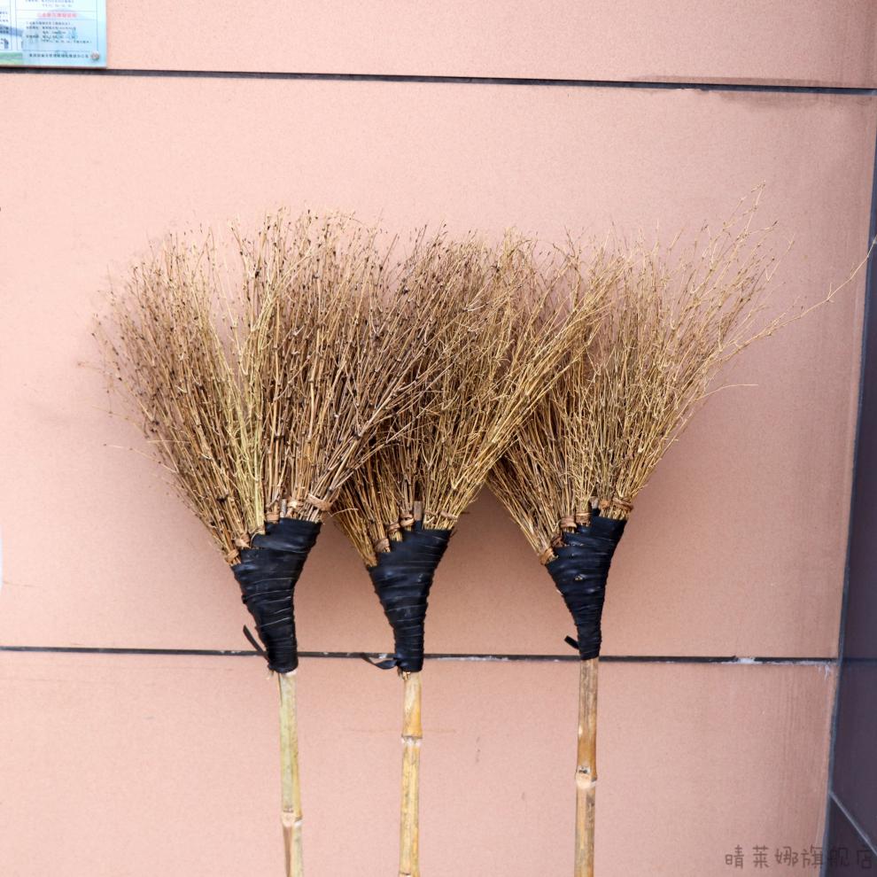 小竹扫帚户外竹扫把无叶小黑皮竹扫帚扫马路工厂院子家用金枝橡胶皮