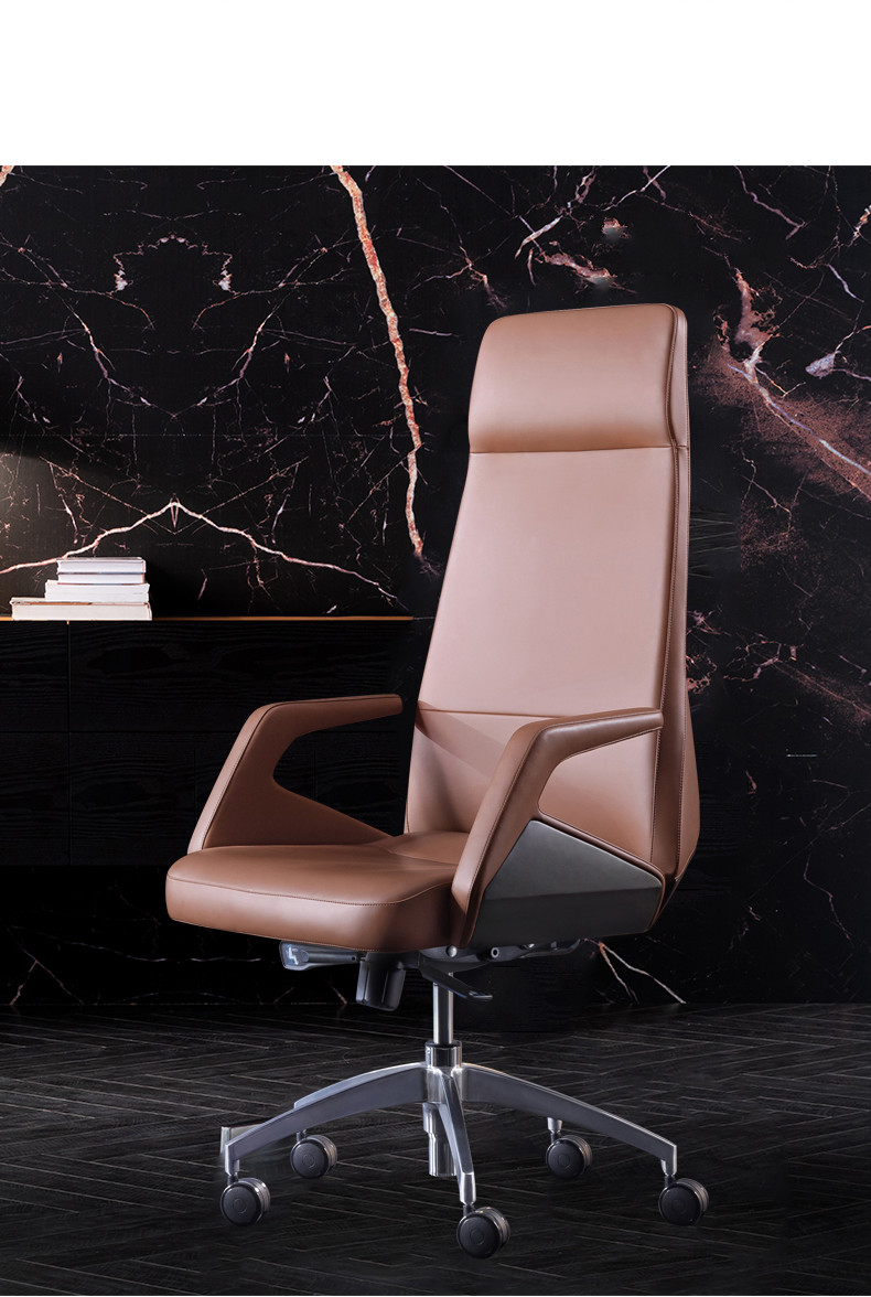 万蔻轻奢品牌意式轻奢进口真皮老板椅办公椅电脑椅商务大班椅可躺总裁