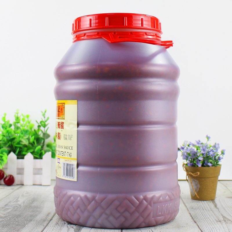 李锦记锦珍豆瓣酱7kg桶餐饮装烧烤酱香饼红油免剁打碎加细商用
