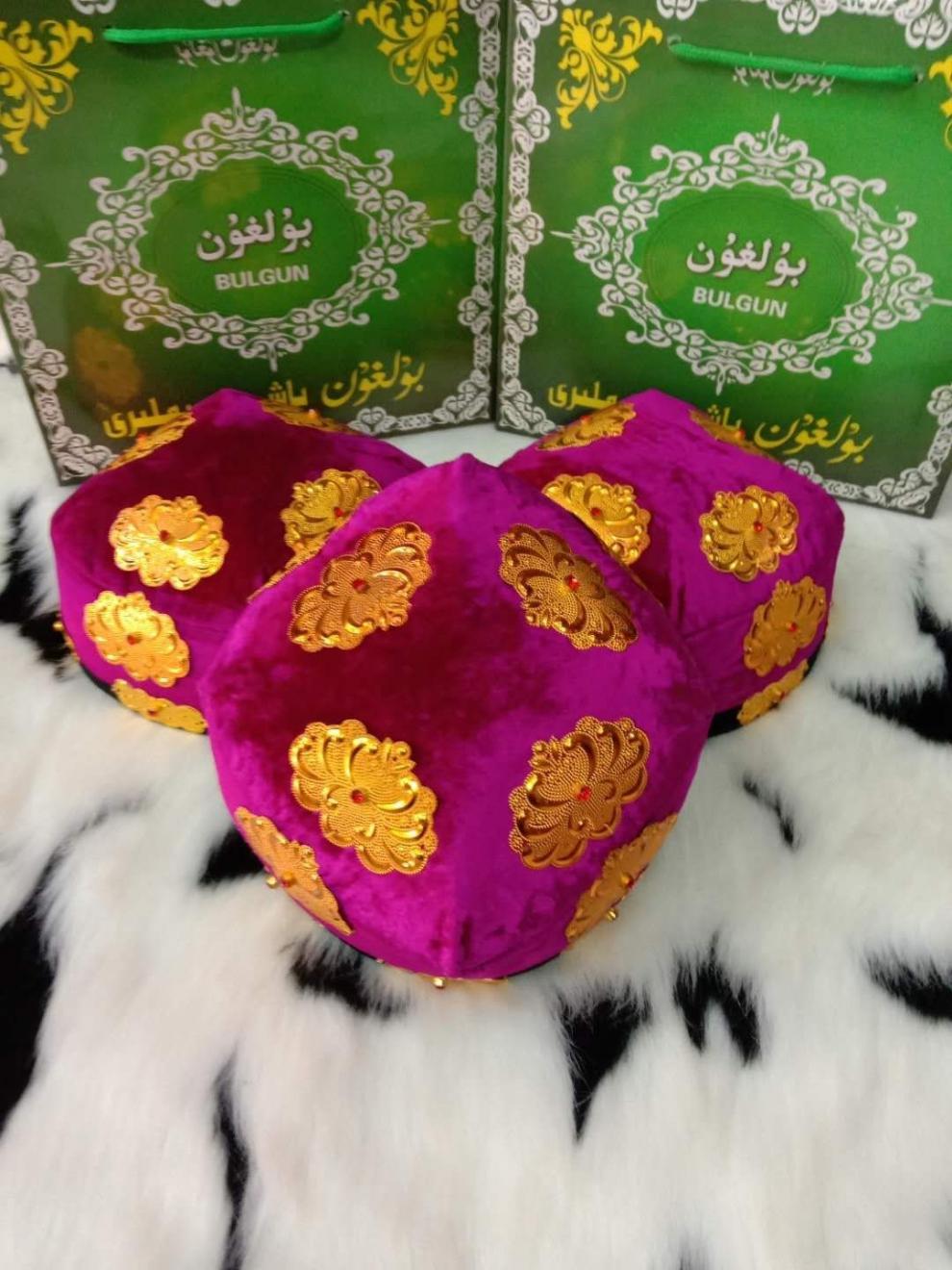 心墨染新品维吾尔族帽子新疆维吾尔族帽子女式假金花帽子15354