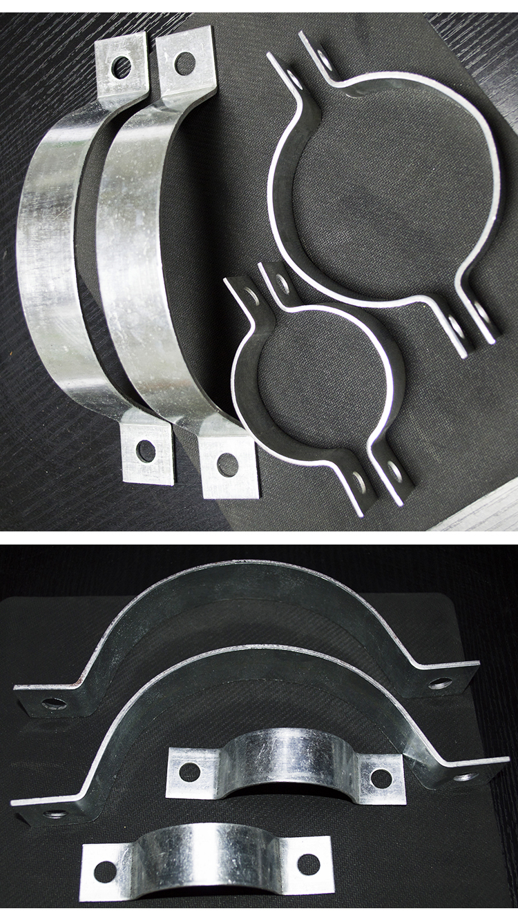 扁铁镀锌抱箍双半圆电线杆路牌固定管卡喉箍双面卡箍u型定制 180mm一