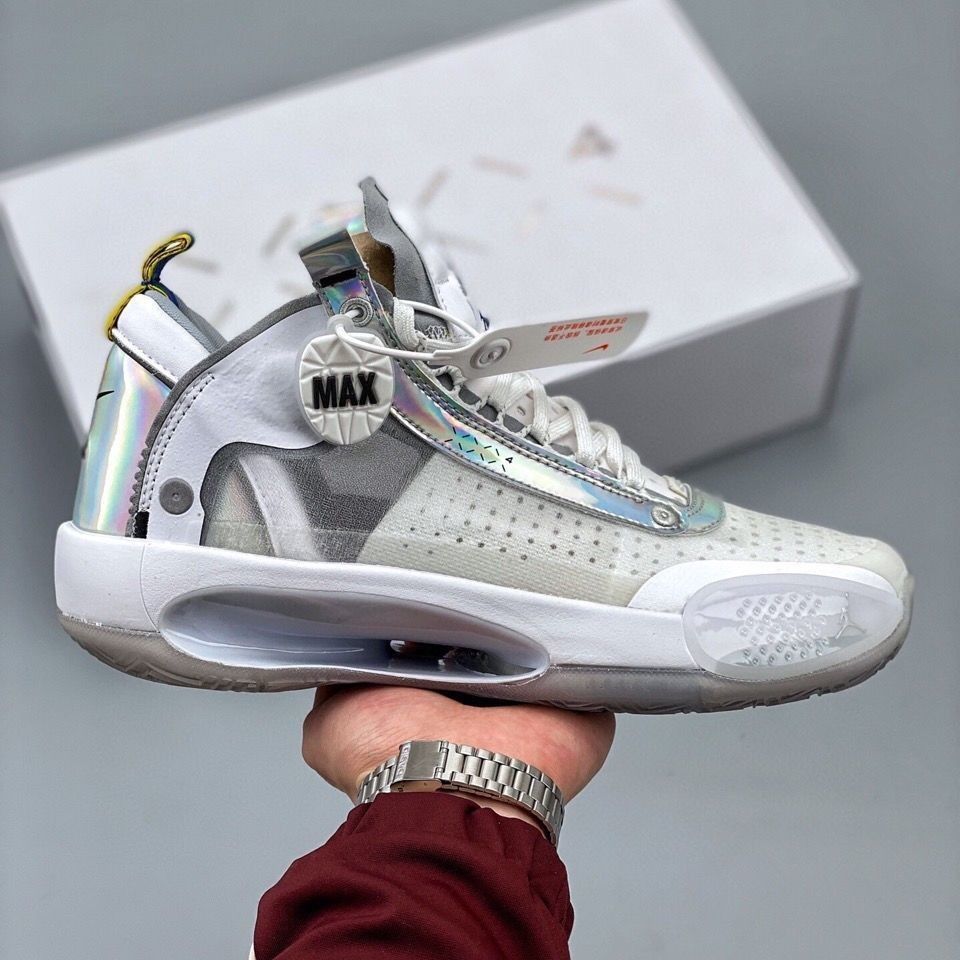 【公司级】纯原正确版 灭世纯原 air 34 aj34 全白镭射 篮球鞋 bq3381