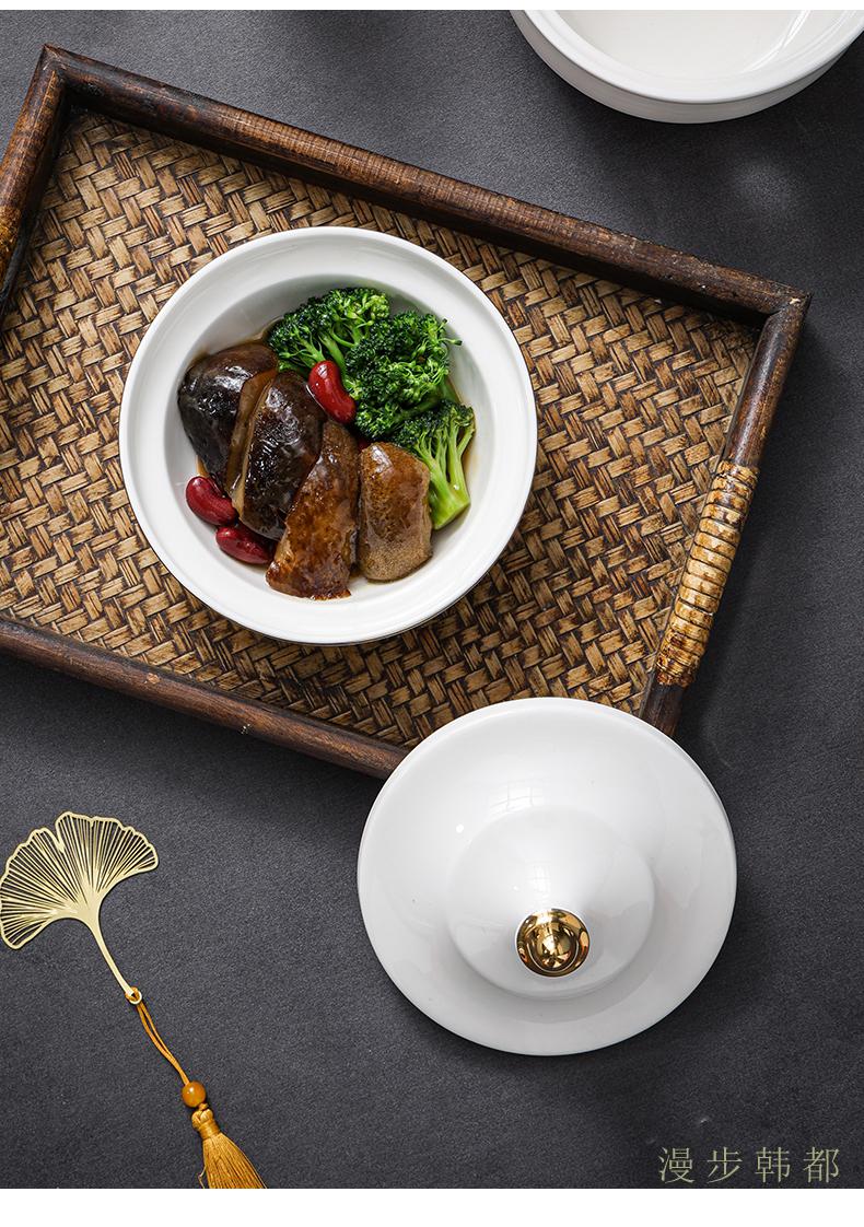 蜡烛加热餐具酒店高端位上金边餐具一位翅盅位菜盅海参碗位上汤盅 5