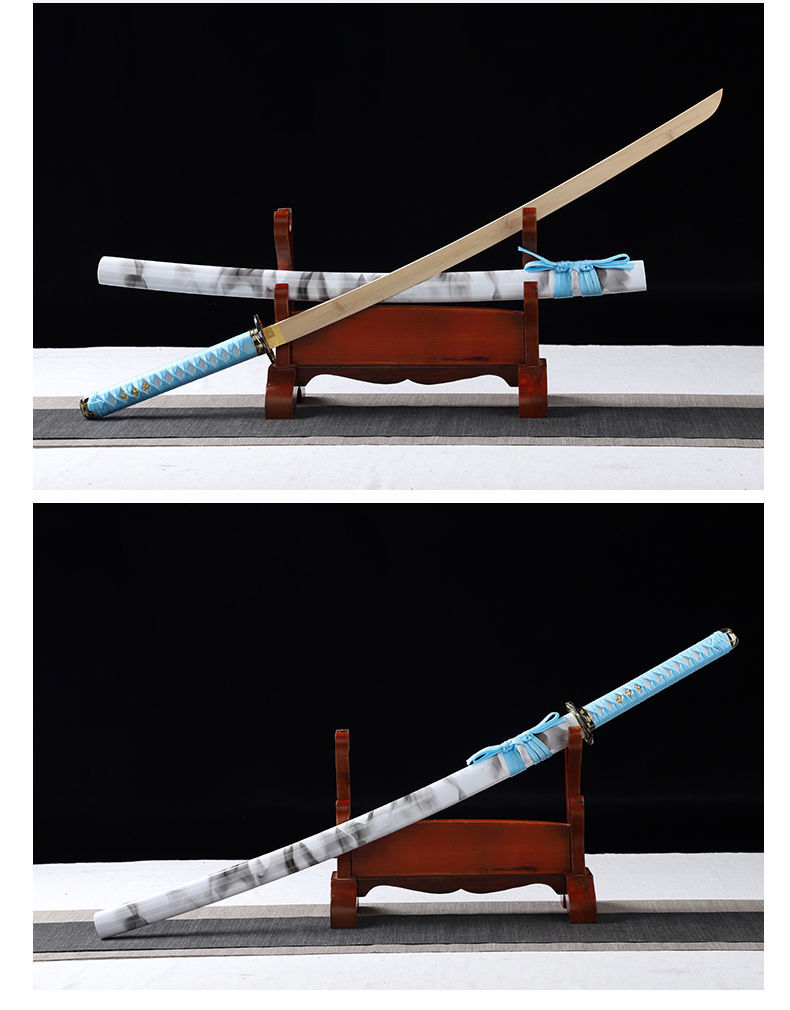 拔刀剑日本居合道木刀剑带鞘武术竹剑竹刀cos表演道具剑刃 雪狼红木