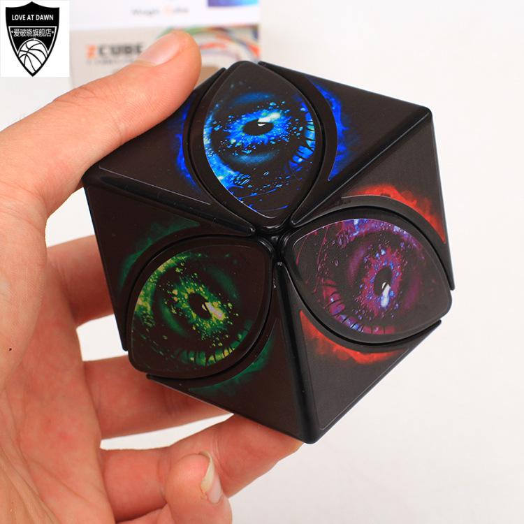 鬼魔魔方zcube星空鬼魔图案三阶异形顺滑涂鸦魔方超难三阶异形魔方3阶