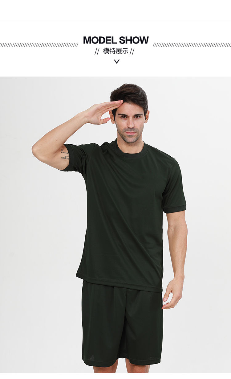 体能服新款体能服迷彩服透气户外运动t恤夏季训练服短袖短裤套装07正