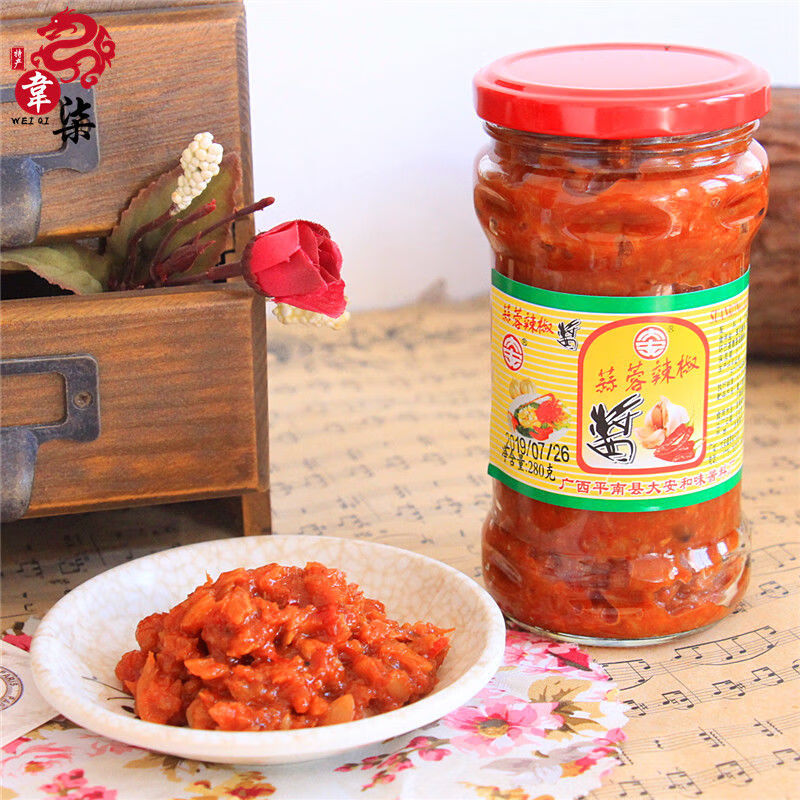 广西特产大安蒜蓉辣椒酱加辣1000g调味酱拌面下饭菜酱菜香辣 蒜蓉辣椒
