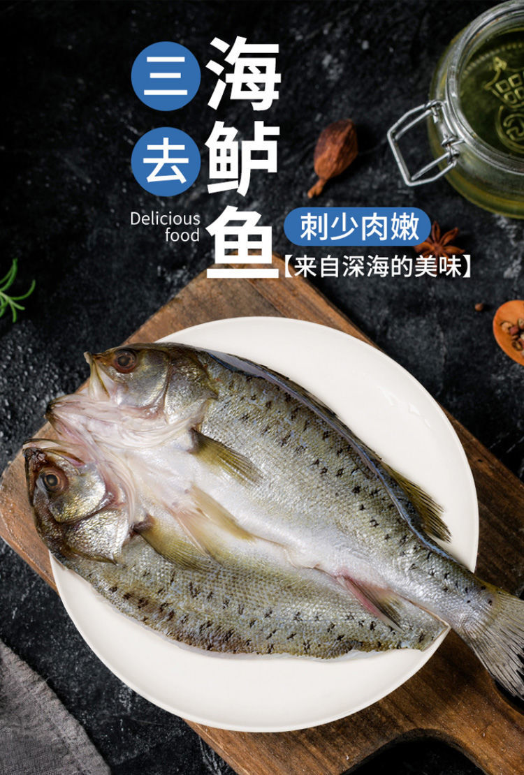 开背鲈鱼新鲜海捕海鲜水产鲜活速冻七星花鲈鱼深海鱼去内脏七星鲈鱼