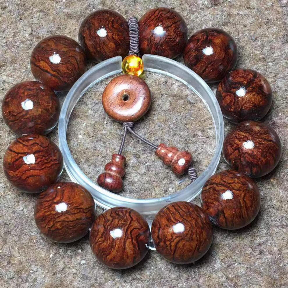 海南黄花梨留疤手串正宗蜘蛛留疤纹紫油梨老料天然木质手链男女士文玩