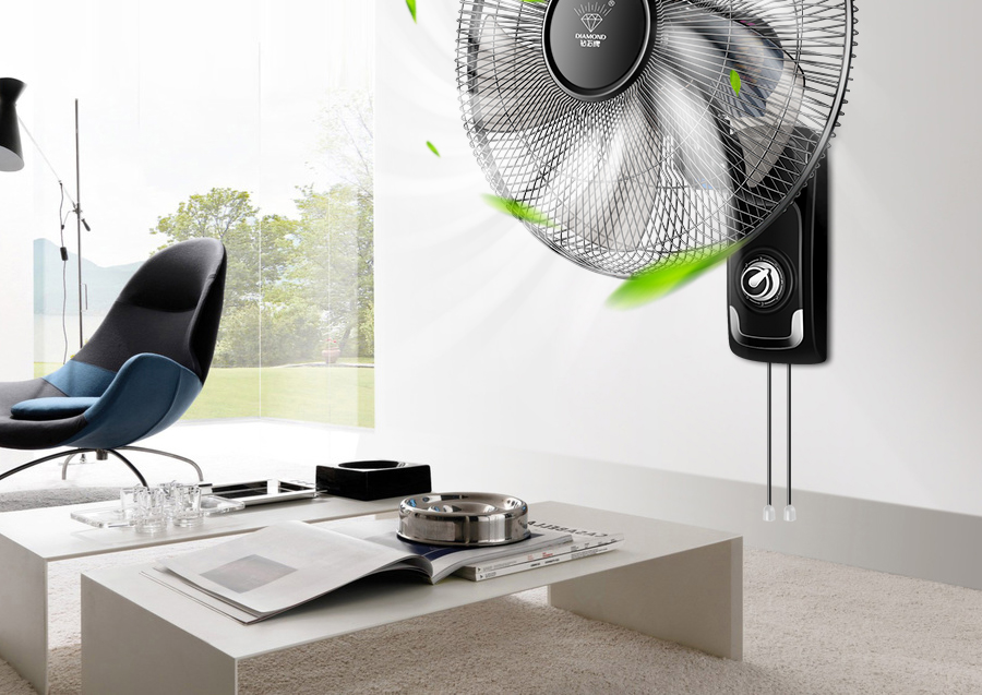 壁扇挂壁式电风扇16吋18吋壁挂式家用璧扇挂墙壁扇大风力黑色16寸