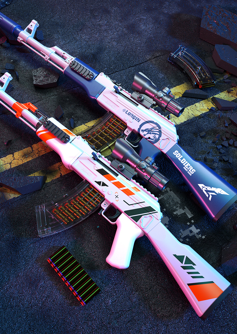 迪士尼(disney)阿卡ak47抛壳软弹枪akm儿童玩具枪突枪吃鸡ak一47男孩