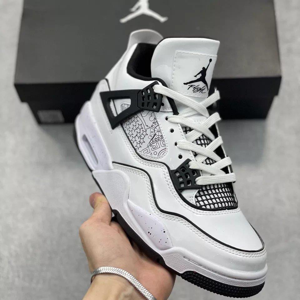 秋季新品air乔4黑白二次元水彩手绘涂鸦中帮男女篮球鞋36二次元