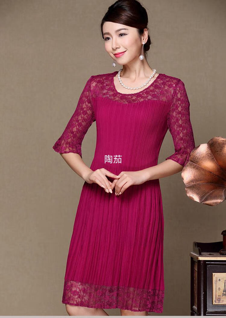 儿子结婚穿的妈妈装薄款参加礼妈妈礼服夏季a字裙裙显瘦婆婆婚宴会洋