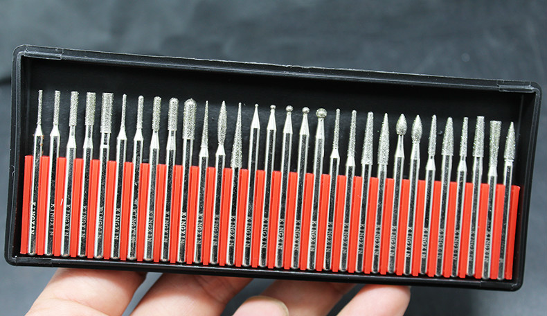 金刚石磨头3mm金刚砂气动笔合金打磨头风磨笔圆柱锥形电磨机 3mm型