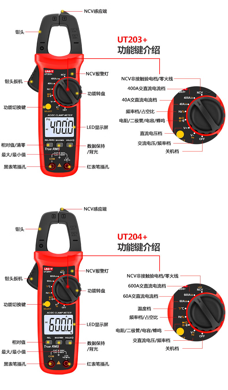 ut201钳形电流表说明书图片