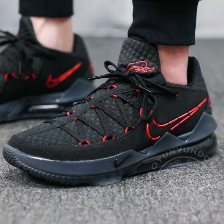 lebron詹姆斯17代low篮球鞋男白紫夜光灌篮防滑耐磨气垫实战战靴