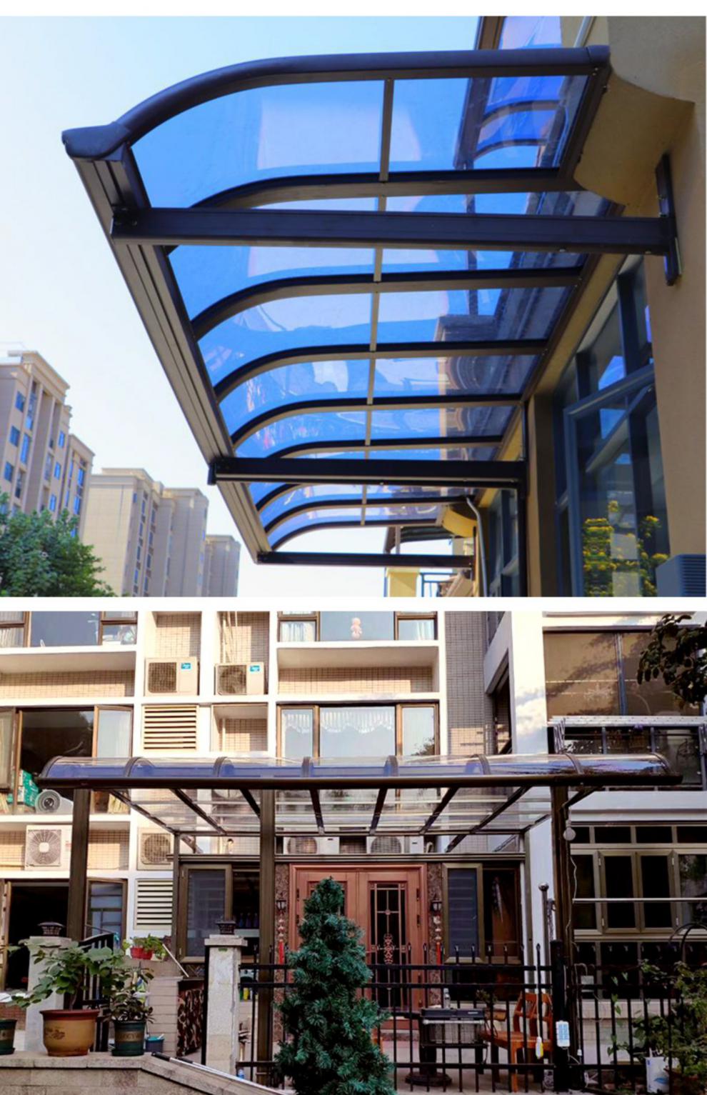 雨棚阳台庭院阳光棚铝合金雨棚别墅轻奢阳光棚户外遮阳棚露台门窗庭院