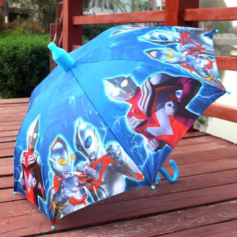 ukmr新品儿童小雨伞奥特曼深蓝色卡通儿童雨伞幼儿园小学生遮阳晒男