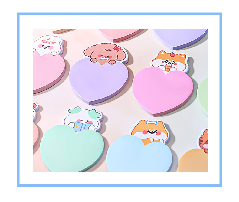 左一仁 彩色便利贴高颜值韩国ins风心形标记小条n次贴有粘性可爱少女