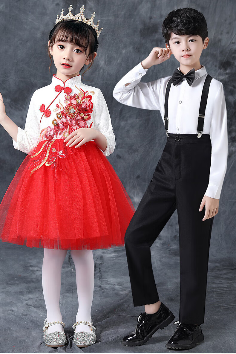 儿童朗诵比赛服装旦儿童演出服大合唱表演服小学生诗歌朗诵歌咏比赛