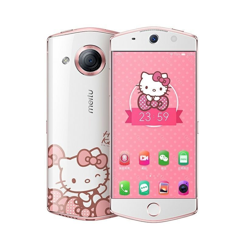 二手meitu/美图m6s通指纹4g学生网课m8美颜手机t8 大内存128g m6樱花