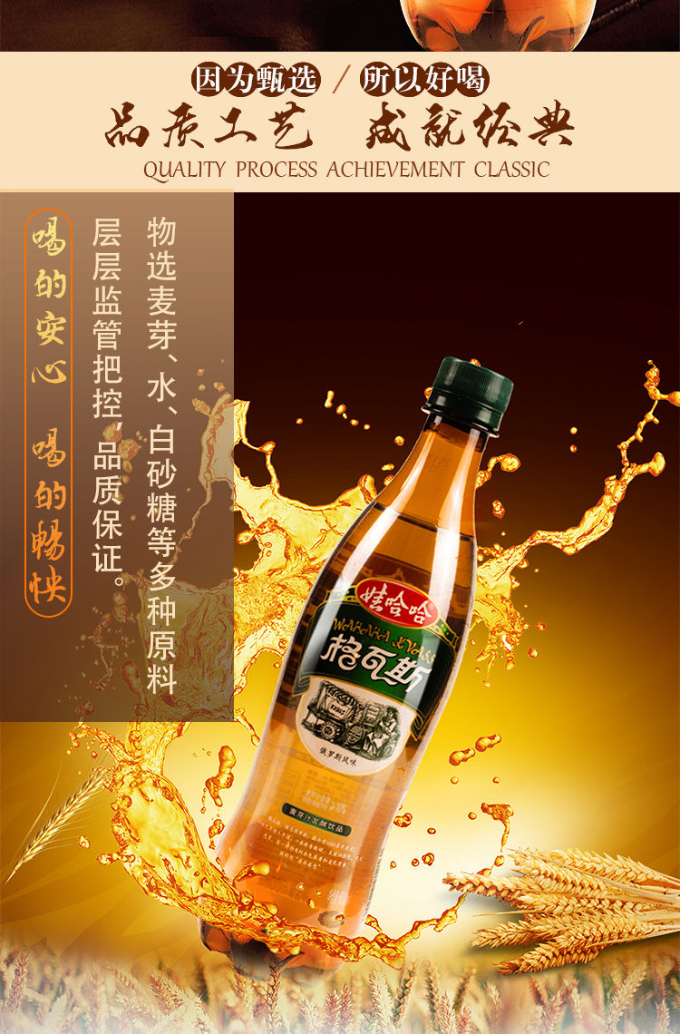 【现货速发】格瓦斯发酵饮品俄罗斯风味碳酸饮料600ml 大瓶汽水新啤酒