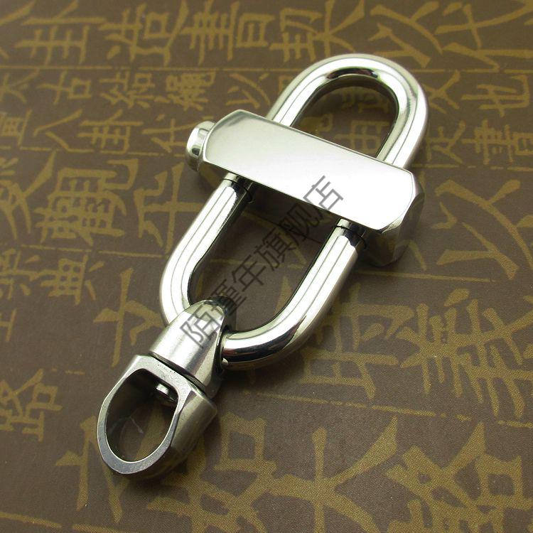 鲁班锁钥匙扣手工304全不锈钢钥匙扣环圈中字扣鲁班锁潮男汽车腰挂扣